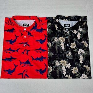 Waggle Golf Polo Shirts Lot of 2 Size 2XL Collared Short Sleeve 3-Buttons